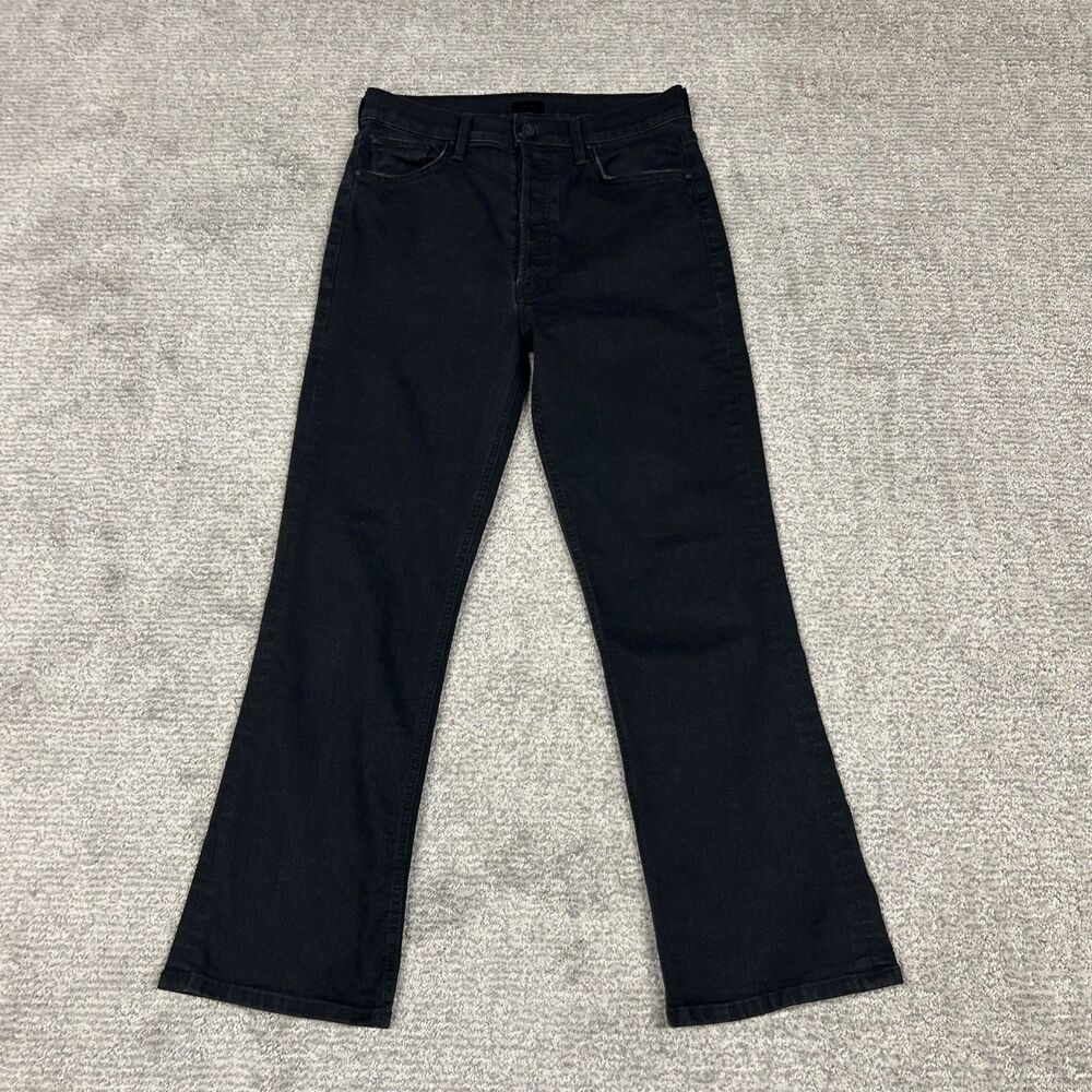 Mother The Tripper Ankle Jeans Womens 30 Not Guilty Black Button Fly Stretch